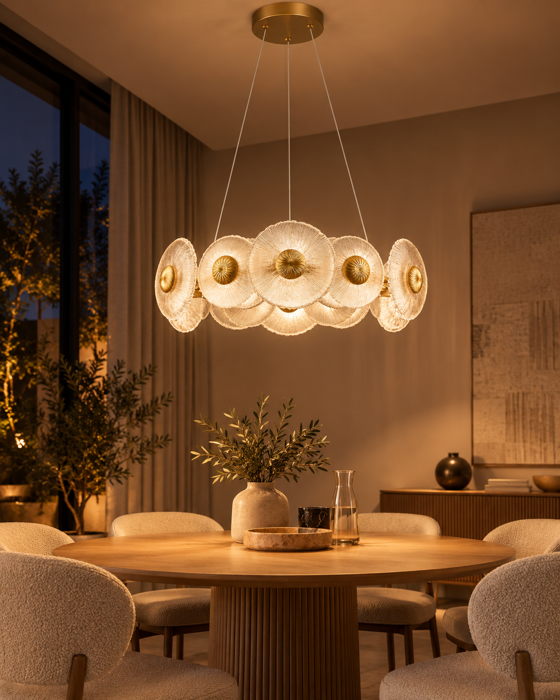 Interior design with pendant lights